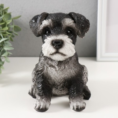 Piggy bank "Mittel puppy" height 17 cm, width 11.5 cm, length 16.5 cm black and white-1
