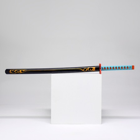 Souvenir weapon "Katana Nobu" 102 cm, black with a blue handle, polystyrene foam-2