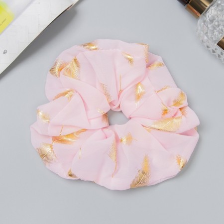 Hair gum "Orbit" style leaves, 14 cm, pink-1