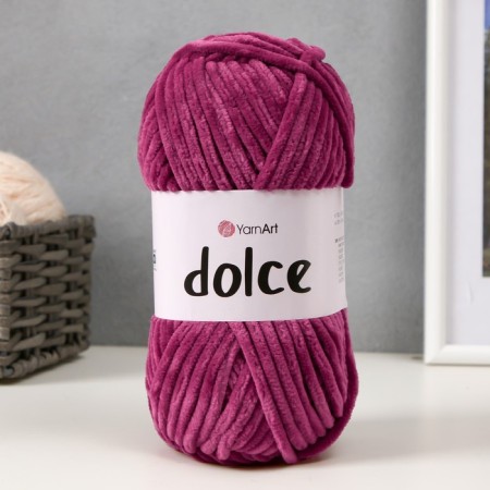 Yarn "Dolce" 100% micropoliester 120m/100g (766 t. Fuchsia)-4