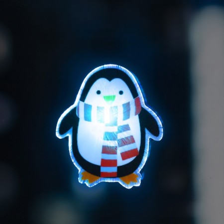 LED toy on Velcro "Penguin" 7.5 × 8 cm, batteries Lr44x3, glow of multi