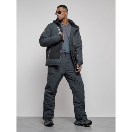 Male winter ski costume, size 48, dark gray color-18