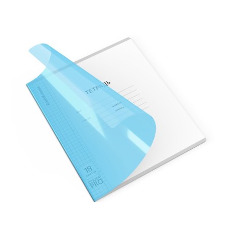 A notebook of 18 sheets in a cage, Erichkrause "Coverprio Vivid classics, plastic cover, offset 100% white, blue