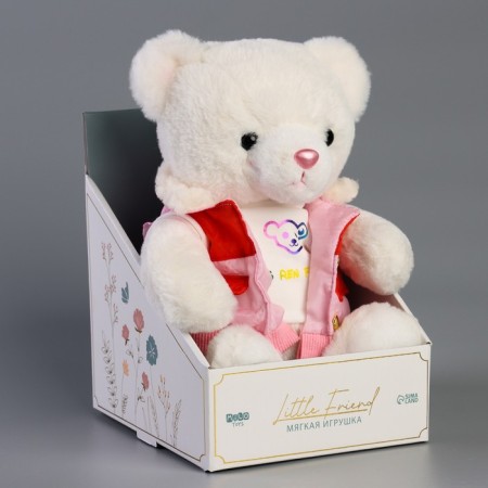 Soft toy "Little Friend", Bear in a pink jacket-6