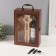 Casket wood, glass for 2 bottles "duo" 3 objects 10.5x25x36.5 cm