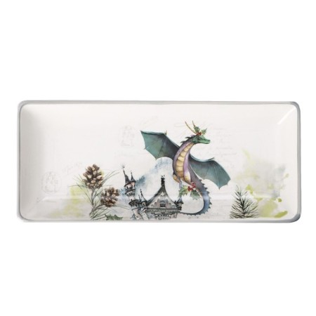 Serving share "Dracosha", 28 × 12 × 3.2 cm, white color