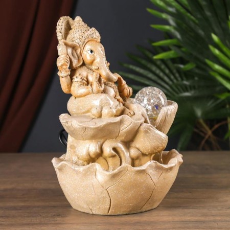 Ganesha fountain Beige marble 30x20 cm-1