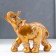Souvenir Polystone "African elephant with palm trees" aged gold 14x7x16.5 cm