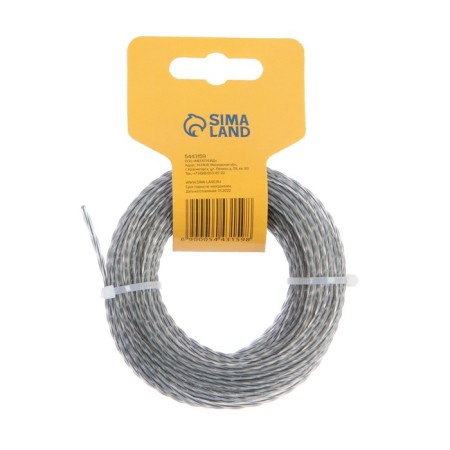 Flaim for the trimmer tundra, cross -section of a twisted square with residential, two -component, d = 2.4 mm, 15 m-1