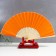 Fan Bamboo, Textile H = 21 cm "Monocet" in the box, orange