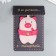 A keychain to the leatherette with a pink pig pocket 9x5.7 cm