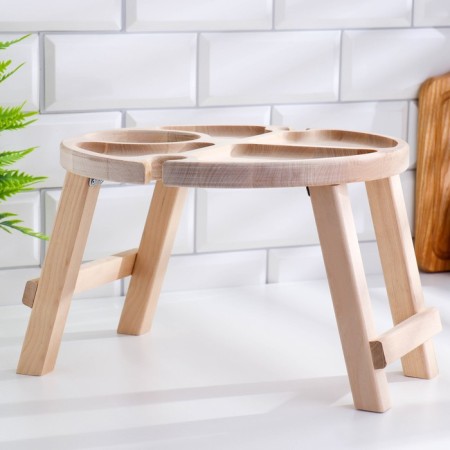 Table - a tray with a menage and folding legs "I kiss better than I cook" d = 30x2 cm,-2
