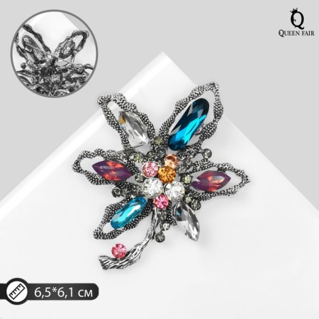 Brooch "Flower" magical, color in black silver