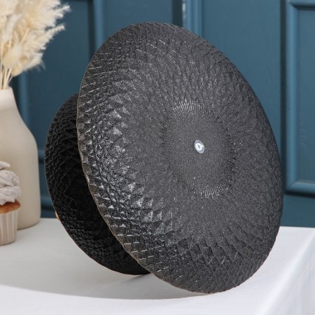 2-tier dish "Baroque", d = 21/28 cm, black color with gold-2