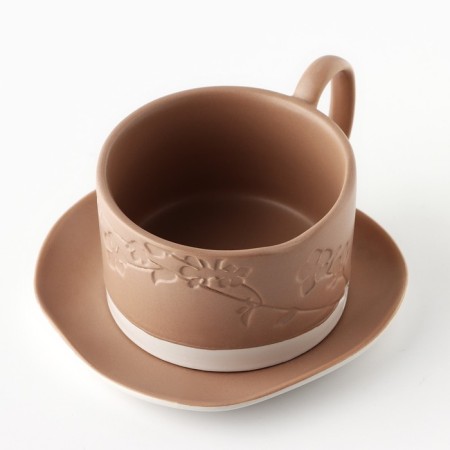 Tea couple ceramic "Montblan", 2 items: 220 ml mug, saucer 13x13.6 cm-4
