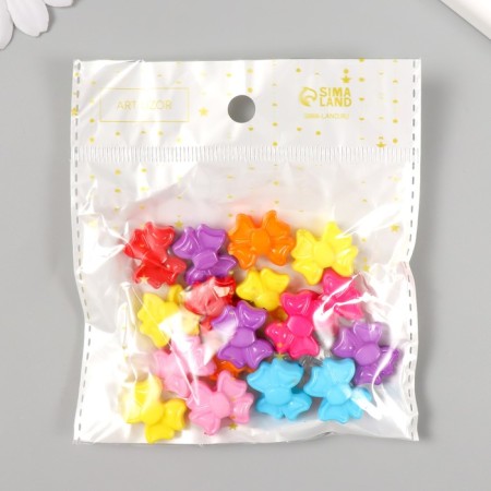 Plastic beads "Bows. Bright and transparent" set of 20 g 1.9x1.6x0.9 cm-3