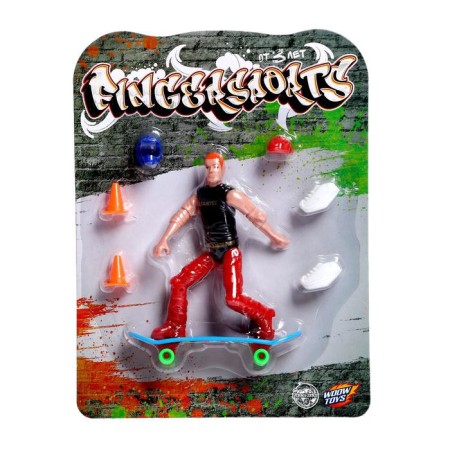 Finger skateboard with a figure, mix-3