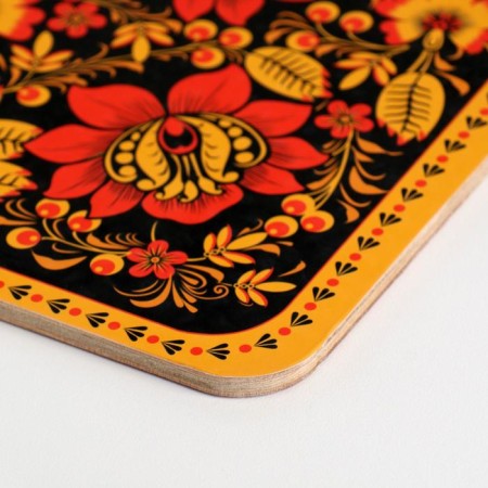 Board of cutting souvenir "Khokhloma, Black Background", 19.5 × 27.5 cm-3