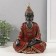 Polystone souvenir "Buddha in red robe - prayer" 17x9.5x25 cm