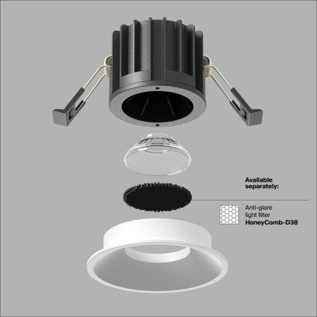 Built-in lamp Technical DL058-12W3K-W ROUND, 80x80x60 mm, LED, 12W, 920LM, 3000K, white color-12