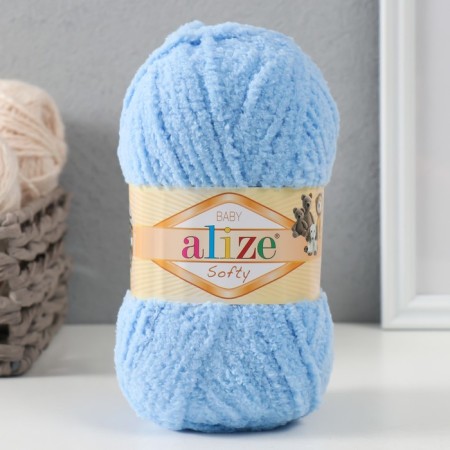 Yarn "Softy" 100% micropoliester 115m/50g (40 blue)