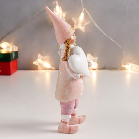 Polystone souvenir "Baby in pink, in cap, with heart/star" 18x5x3.5 cm-2