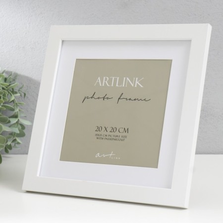 Photo frame MDF "Ellis" 20x20 cm, with Paspartt, white 76737-1