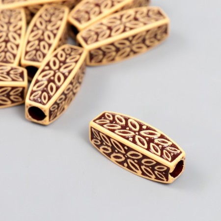 Beads for creativity plastic "Ethno. Leaves" set of 20 g 1.1x1.1x3 cm-1