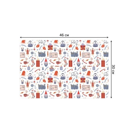 A set of napkins for setting the table "Festive cat", rectangular, rounded edges, size 30x46 cm, 4 pcs-2