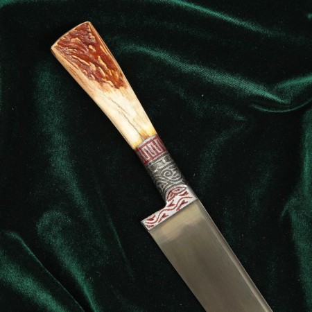 Knife Pchak Sharhon, handle from a horn of a small roar, a guard with an engraving-17