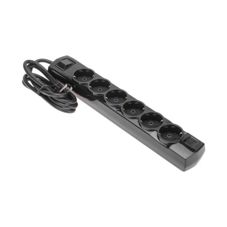 Extension cord Premium 6 nests, 1.5m, 3x1.5mm², s/h, with a switch, black rexant