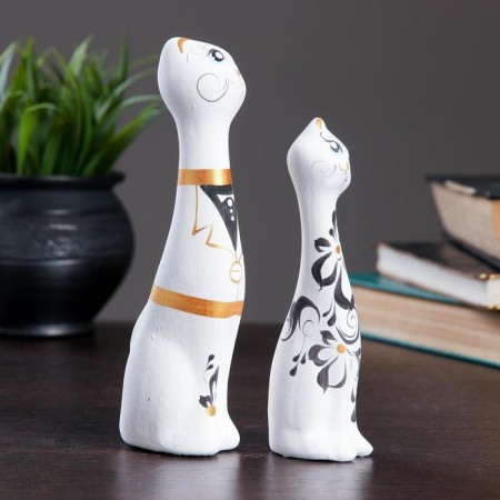 Figure "Love Cats" set 2pcs white 5x8x18cm-1