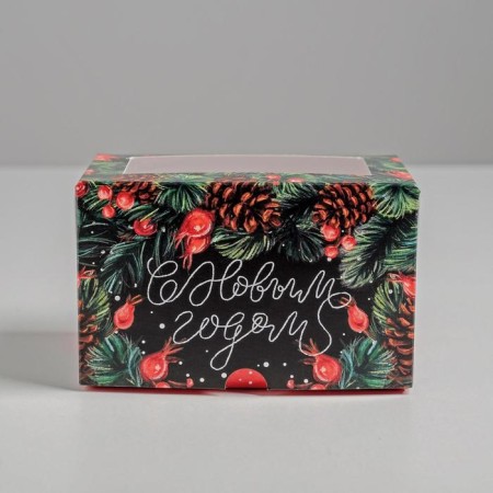 Capcake box "Happy New Year!" 10 x 16 x 10 cm, New Year-3