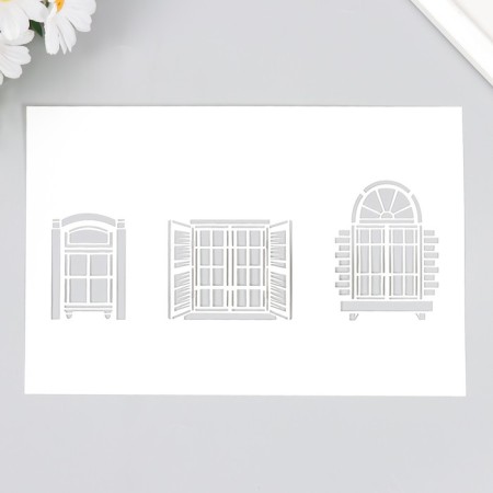 Plastic stencil "windows" 24x16 cm