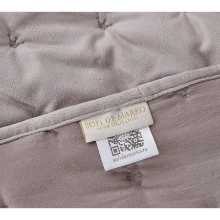 Kit: bedspread, pillowcase, size 240x260 cm, 50x70 cm - 2 pcs, silver color-2