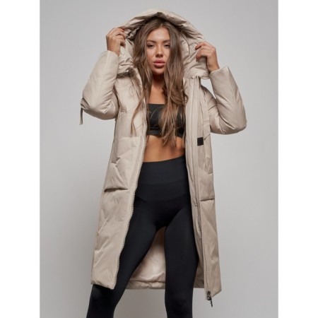 Coat insulated winter female, size 48, beige color-11