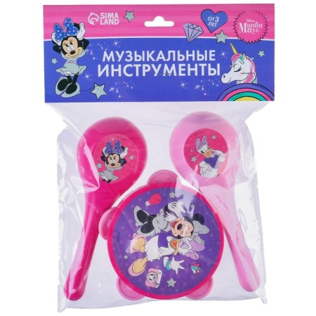 Musical instruments "Marakas and Buben: Minnie Mouse", 3 objects, pink color-5