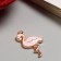 Decor for creativity metal, enamel "pink flamingo" gold 2.8x1.8 cm