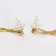 Hanging earrings with the rhinestones "celebrity" threads with beads, white color in gold, 12.5 cm