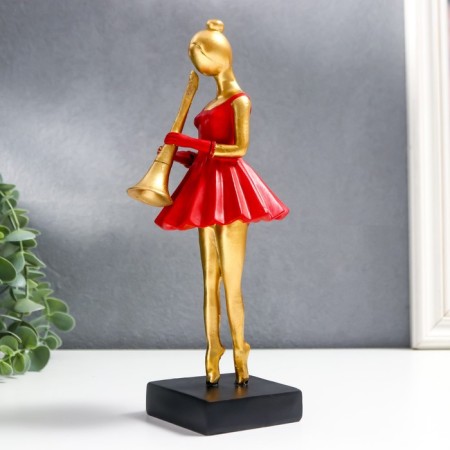 Polystone souvenir "Girl with a wind instrument" MIX 25x8x9.5 cm-4