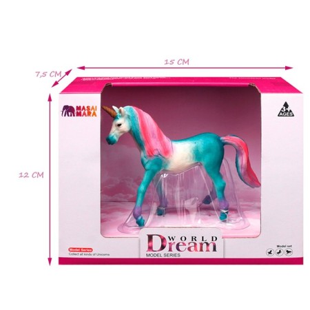 Figure "World of Fantasy: azure unicorn with a colored mane"-4