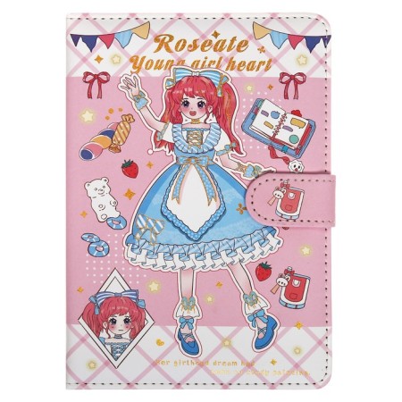 Gift notebook, a6+ 132 sheets, color block, with a stream on a magnet, PVC cover, "anime", mix-4