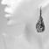 Earrings hanging "feathers" peacock, black matte color, 7.5 cm