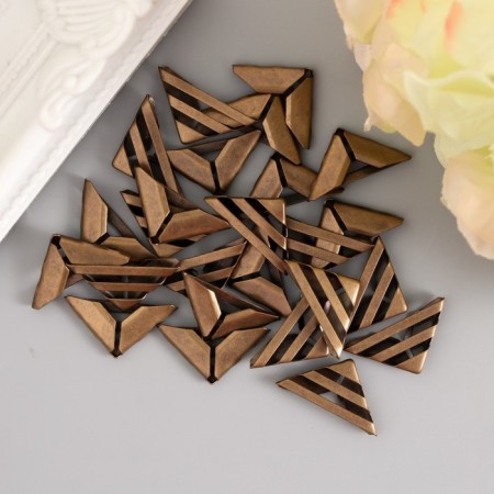 Corner for notebooks, antique bronze 1.6x1.6 cm-1