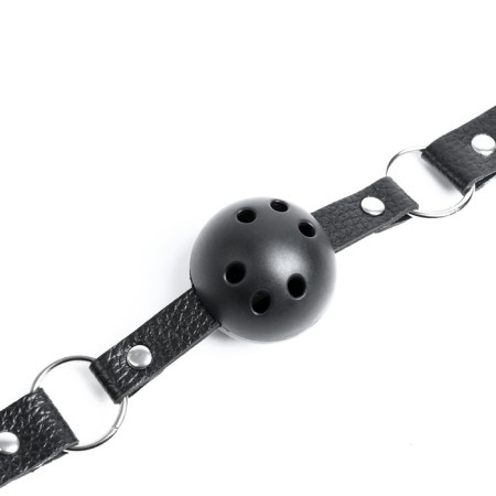 Gag BDSM OKI-HPCs, classic, adjustable belt, PVC, 620 x 45 mm, black-3