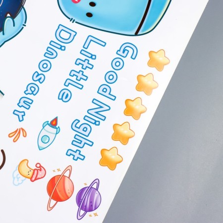 Sticker Plastic Interior Color "Dinosaurus in the campaign" 60x90 cm-2