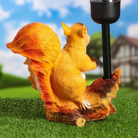 Garden Lantern "Squirrel with a nut under the flashlight" 24x24cm-3