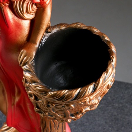 Figure "Girl with two Kashpo" Red, 24x30x96cm-3