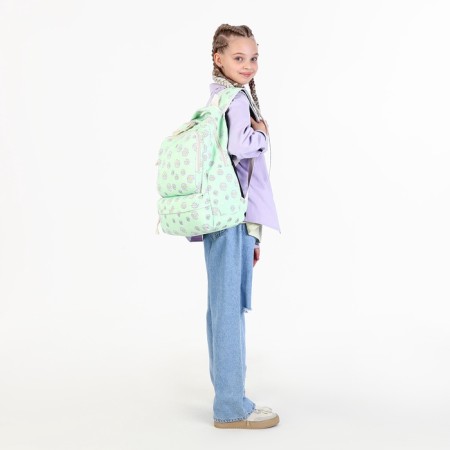 A backpack with a zipper, bag, cosmetic bag, green color-13