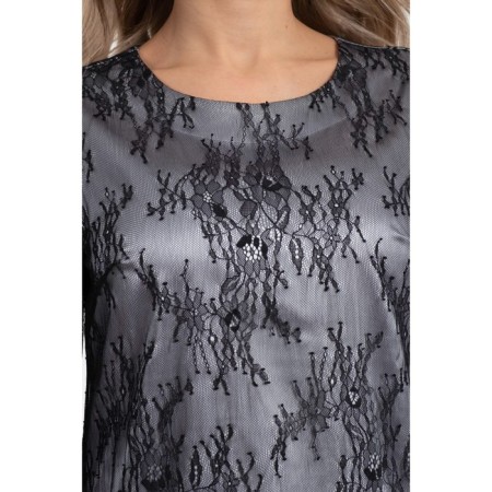 Female dress, size 42, gray color, black-9